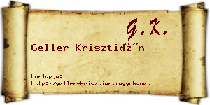 Geller Krisztián névjegykártya